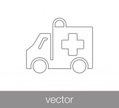 Ambulans düz simgesi.