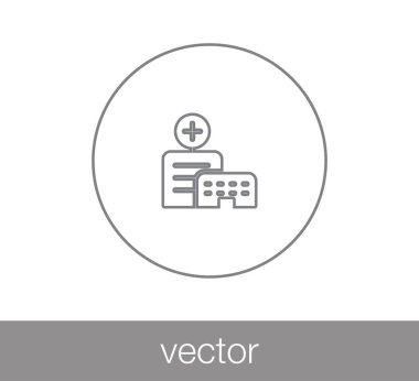 Hastane düz simgesi.