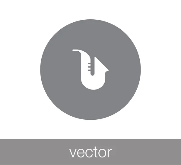 Saxofón icono plano. — Vector de stock
