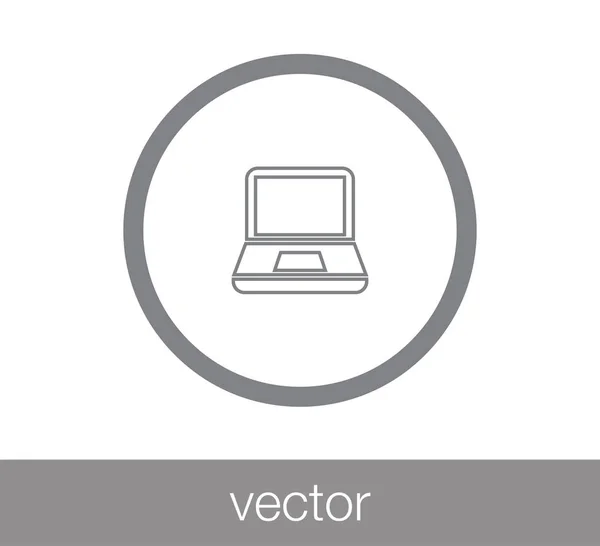 Icône plate ordinateur portable — Image vectorielle