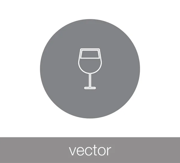 Vidro de Ícone de vinho — Vetor de Stock