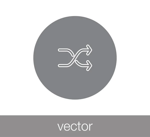 Shuffle icono plano — Vector de stock