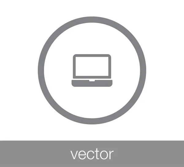 Icono plano portátil — Vector de stock