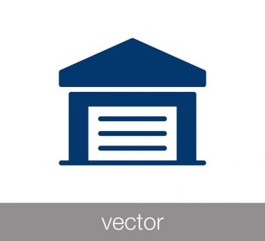 Garaj simgesi. Park ikonu. Depolama evi simgesi.