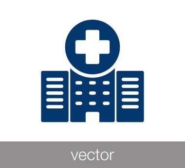 Hastane düz simgesi.