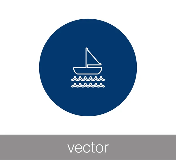 Ícone de barco à vela — Vetor de Stock