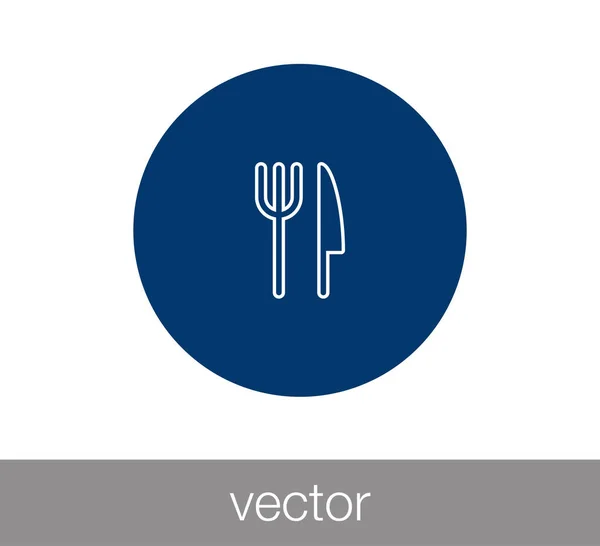 Tenedor y cuchillo icono — Vector de stock