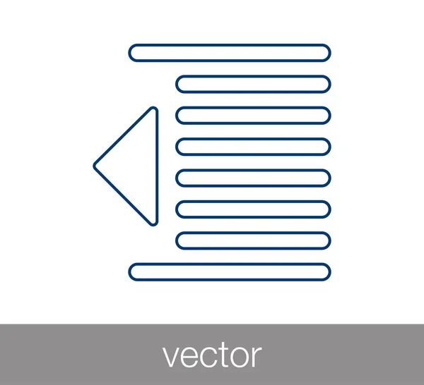 Diminuer Icône Indent — Image vectorielle