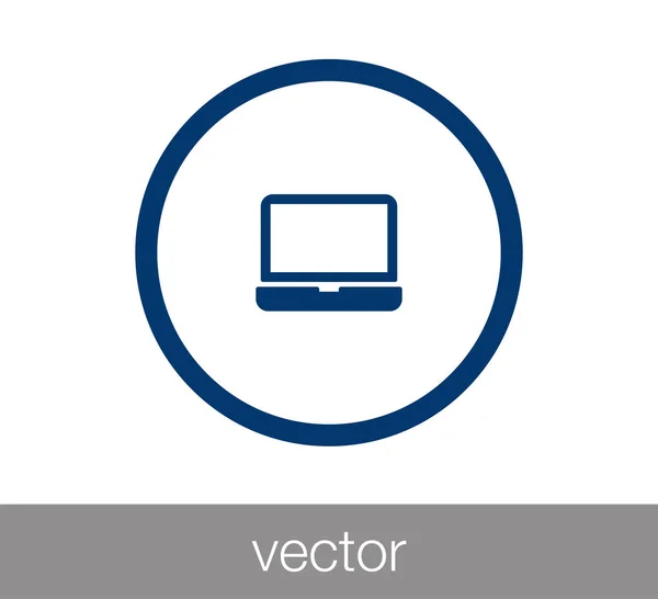 Ícone plano portátil —  Vetores de Stock