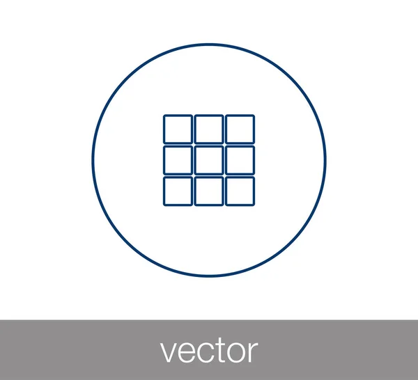 Würfelflache Ikone — Stockvektor