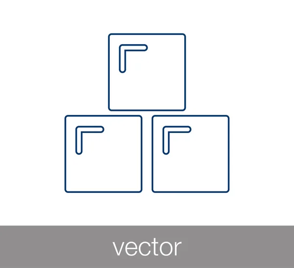 Würfelflache Ikone — Stockvektor