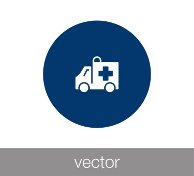 Ambulans düz simgesi.