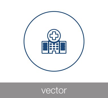 Hastane düz simgesi.