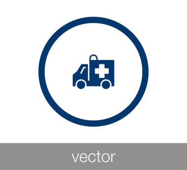 Ambulans düz simgesi.