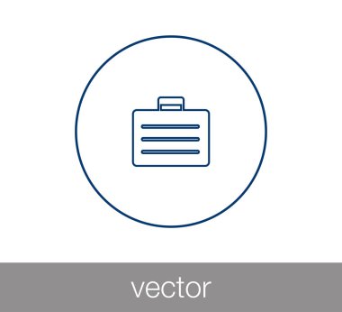 Evrak Çantası Düz Simgesi