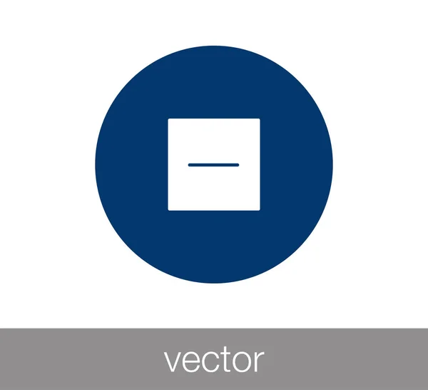 Menos icono plano . — Vector de stock