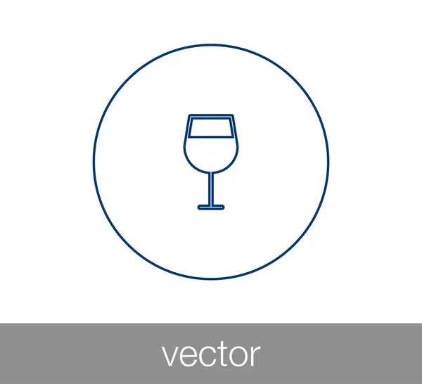 Vidro de Ícone de vinho — Vetor de Stock