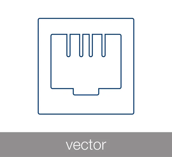 Ikonen för Ethernet-anslutningen. — Stock vektor