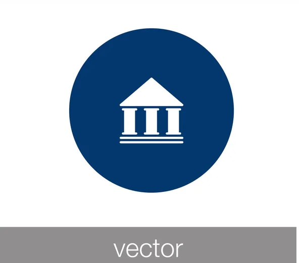 Icono del banco. Icono universitario . — Vector de stock