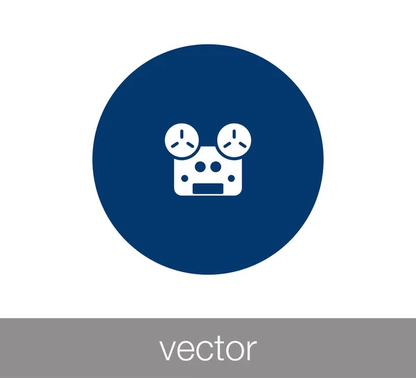 Ilustración del icono del cassette — Vector de stock