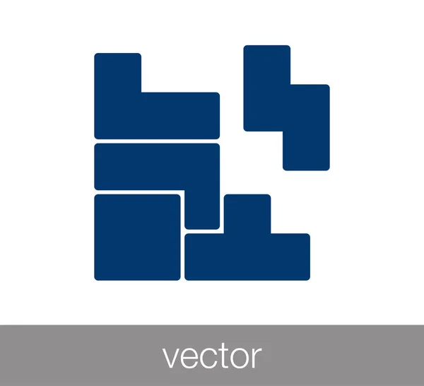 Tetris spel pictogram. — Stockvector