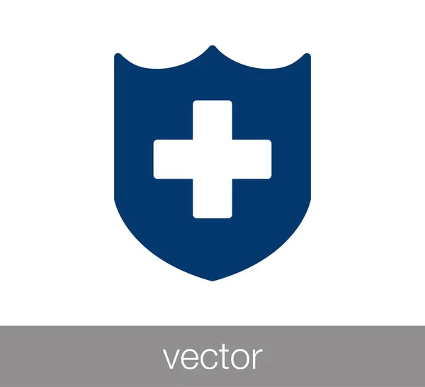 Escudo ícone plano — Vetor de Stock