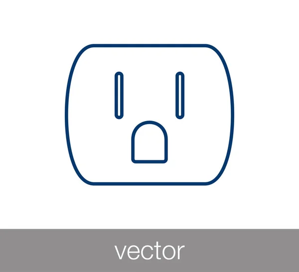 Socket icône plate — Image vectorielle