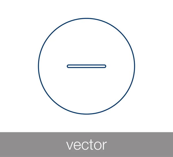 Menos icono plano . — Vector de stock