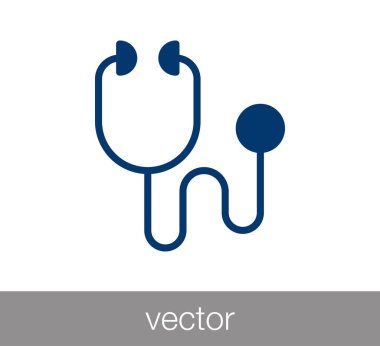 stetoskop düz simgesi.