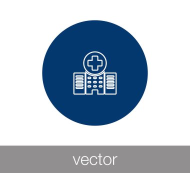 Hastane düz simgesi.