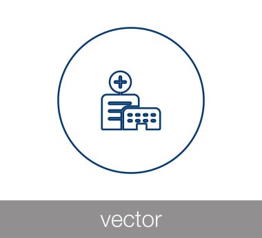 Hastane düz simgesi.