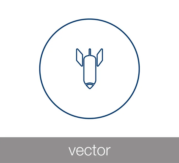 Rocket Icono plano — Vector de stock