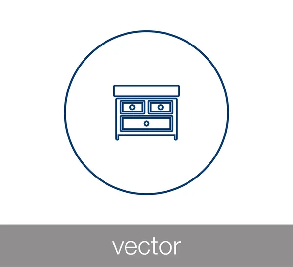 Icône de ligne de tiroir — Image vectorielle