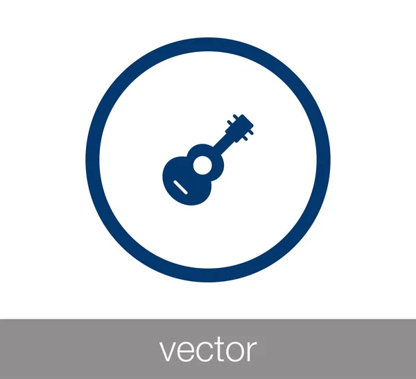 Ícone de guitarra plana — Vetor de Stock
