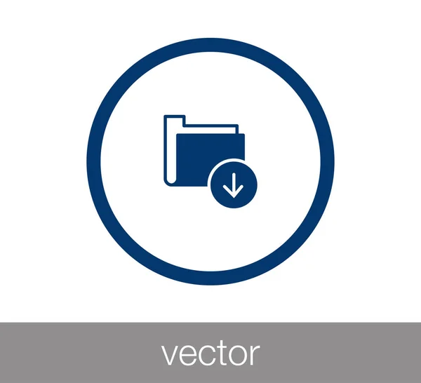 Descargar al icono de carpeta — Vector de stock