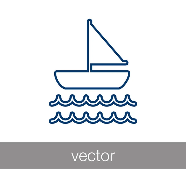 Ícone de barco à vela — Vetor de Stock