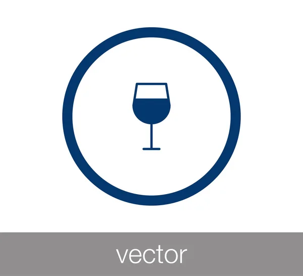 Verre d'icône de vin — Image vectorielle