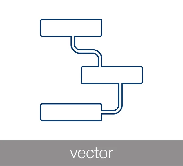 Icona della gerarchia. Icona di rete . — Vettoriale Stock