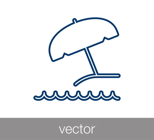 Icône plage. Icône parapluie . — Image vectorielle