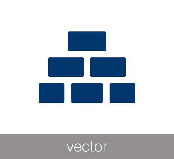 Tegel vägg ikon — Stock vektor