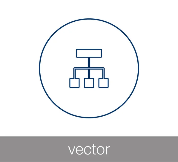 Icona della gerarchia. Icona di rete . — Vettoriale Stock