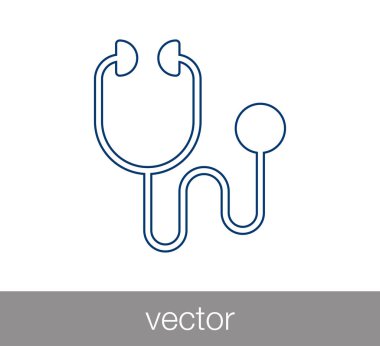 stetoskop düz simgesi.