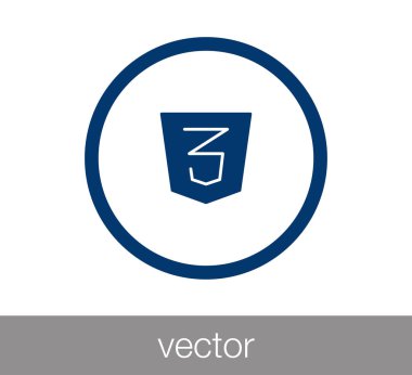 CSS 3 simgesi. HTML simgesi.