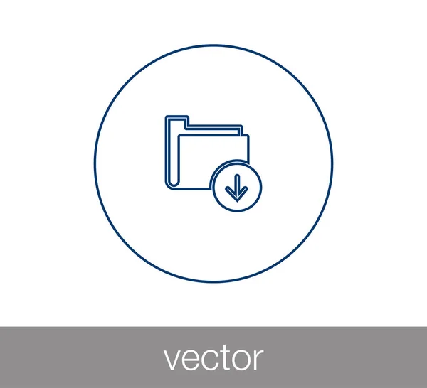 Descargar al icono de carpeta — Vector de stock