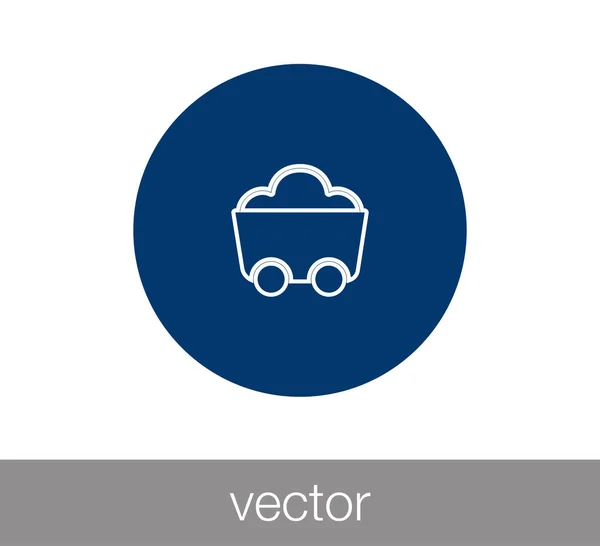 Szén kocsi ikon — Stock Vector