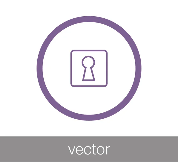 Icono de línea de agujero clave — Vector de stock