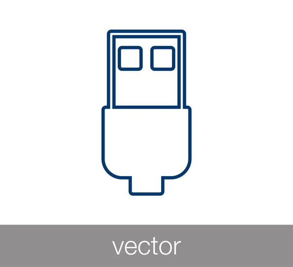 Значок USB-разъема — стоковый вектор