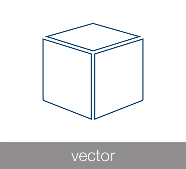 Icono plano cubo — Vector de stock