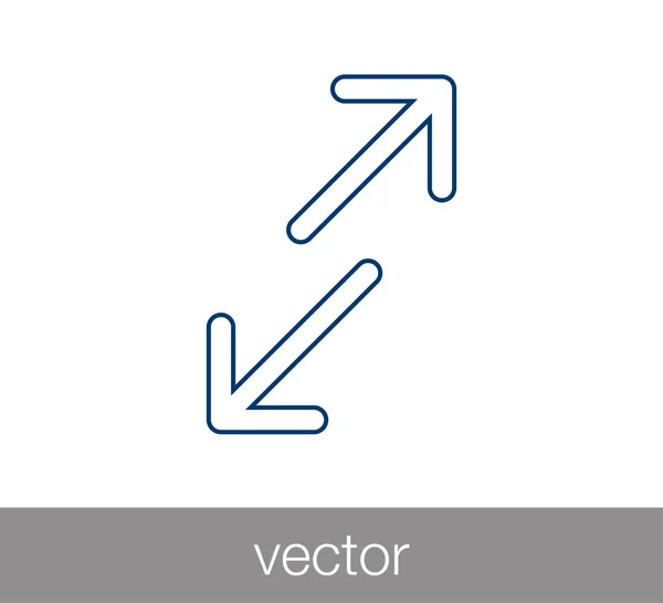 Pictogram met twee kant pijlen overbrengen — Stockvector
