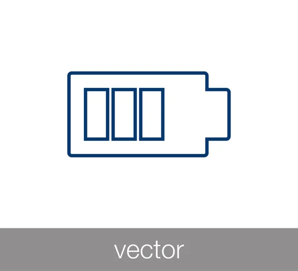 Icono plano de batería . — Vector de stock